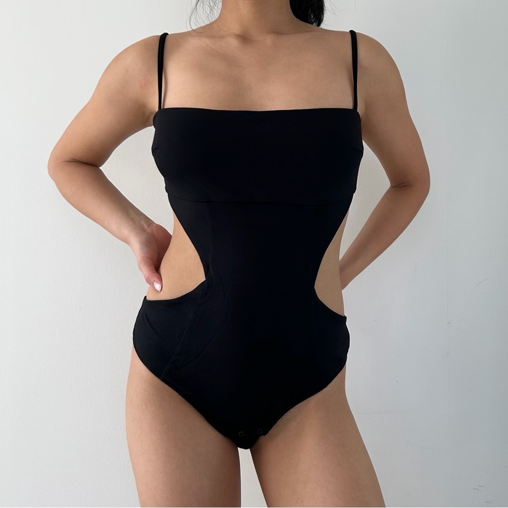Undress Code Black Cutout Bodysuit - Medium